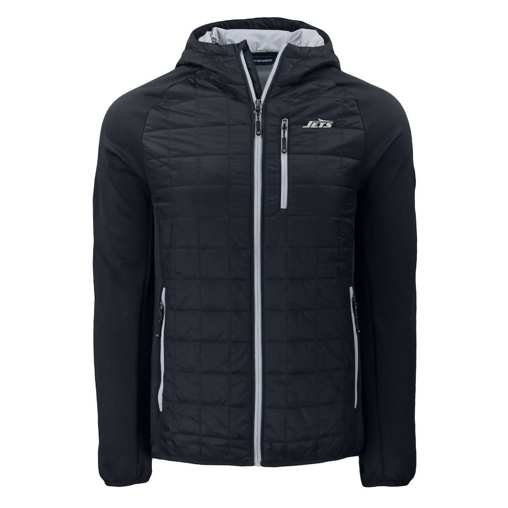 New York Jets Cutter & Buck Monochromatic Logo Rainier PrimaLoft Eco Full-Zip Hybrid Jacket Black | NFL