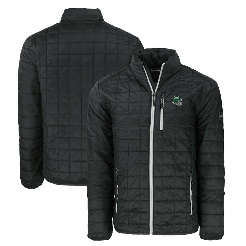 New York Jets Cutter & Buck Big & Tall Helmet Rainier PrimaLoft Eco Insulated Full-Zip Puffer Jacket Black | NFL