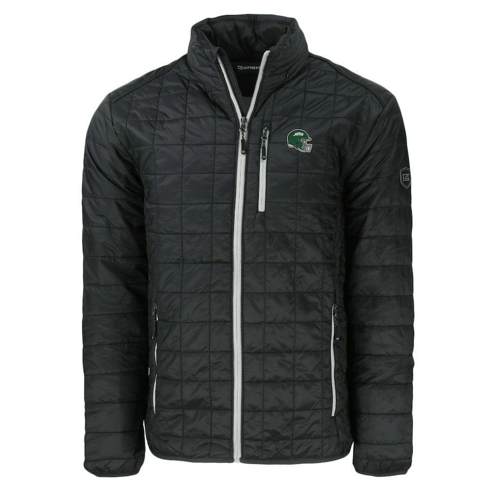 New York Jets Cutter & Buck Big & Tall Helmet Rainier PrimaLoft Eco Insulated Full-Zip Puffer Jacket Black | NFL