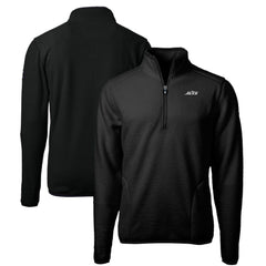 New York Jets Cutter & Buck Big & Tall Monochromatic Logo Cascade Eco Sherpa Fleece Quarter-Zip Jacket Black | NFL