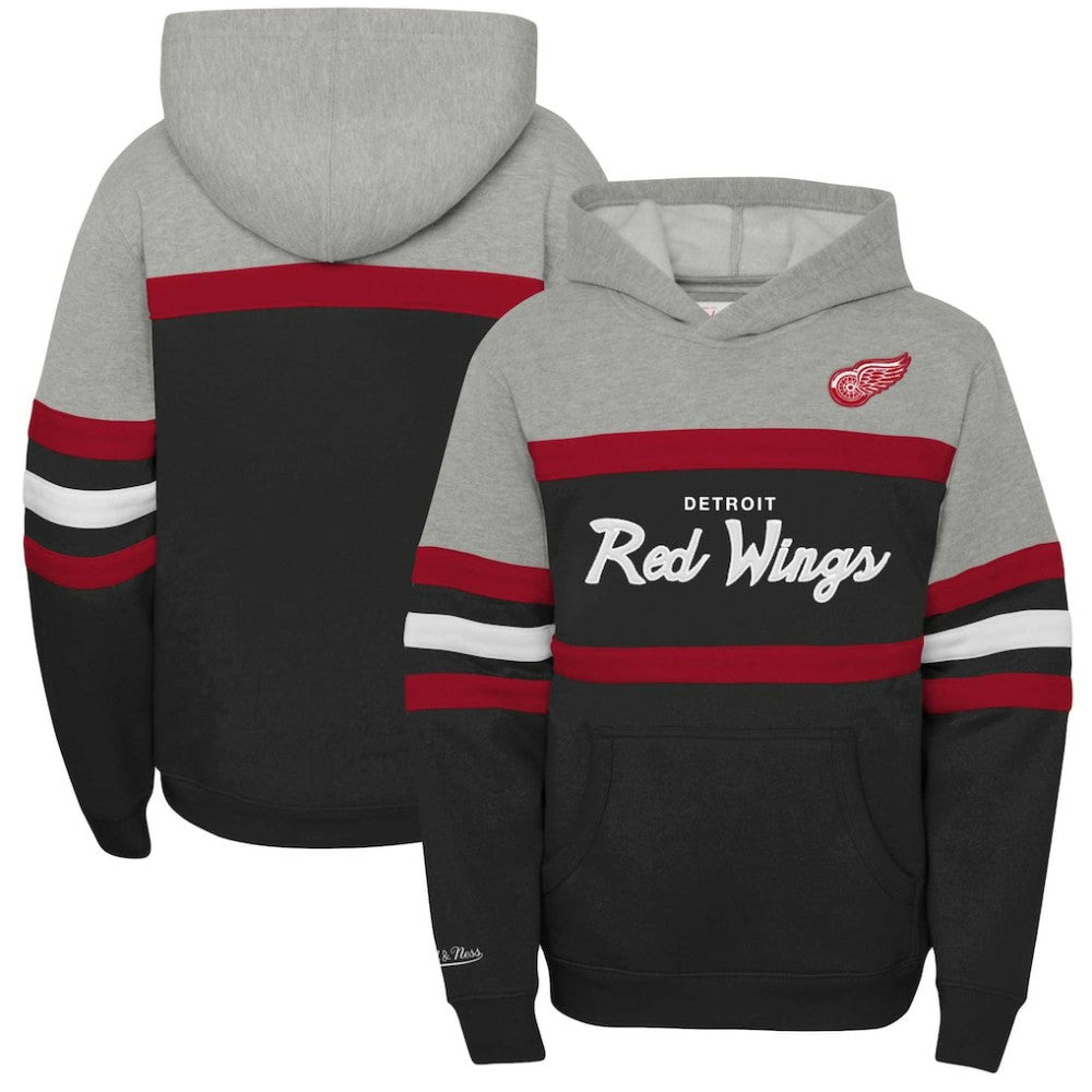 Detroit Red Wings Mitchell & Ness Youth Head Coach Pullover Hoodie - Black - NHL