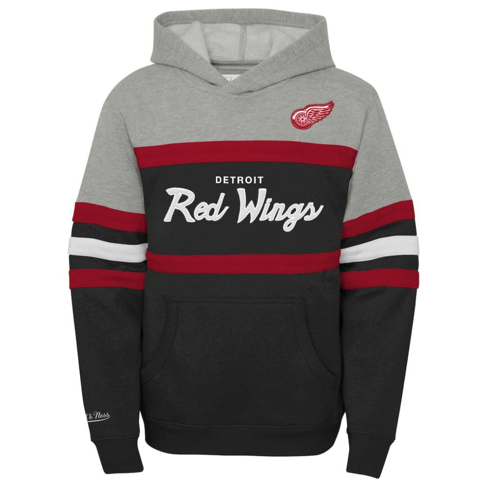 Detroit Red Wings Mitchell & Ness Youth Head Coach Pullover Hoodie - Black - NHL