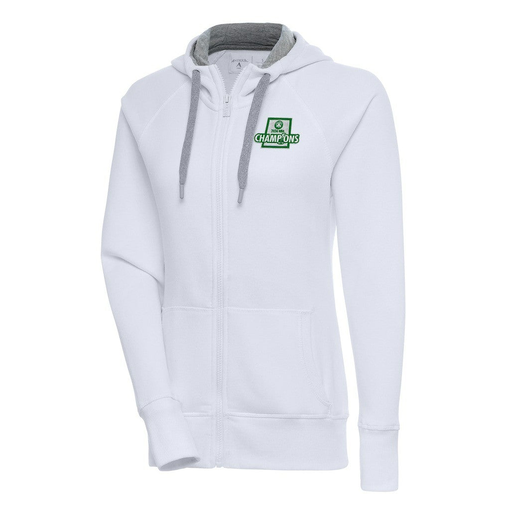 Boston Celtics Antigua Women's 2024 NBA Finals Champions Victory Raglan Full-Zip Jacket White - NBA