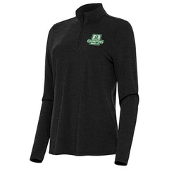 Boston Celtics Antigua Women's 2024 NBA Finals Champions Bright Quarter-Zip Pullover Top Heather Black - NBA
