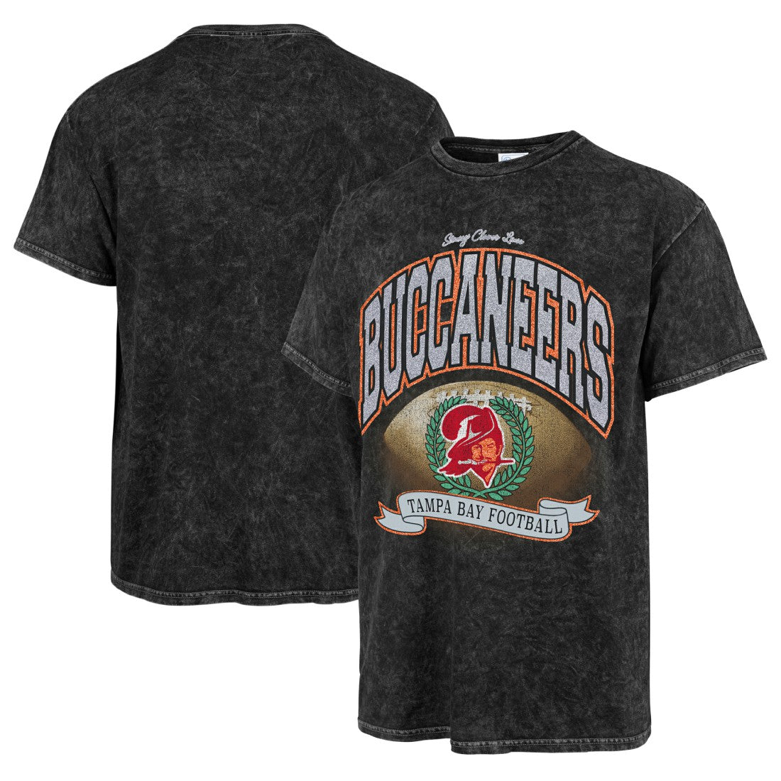 Tampa Bay Buccaneers Stoney Clover Lane x '47 Women's Glitter Rocker Retro Tubular T-Shirt Black | 47 brand
