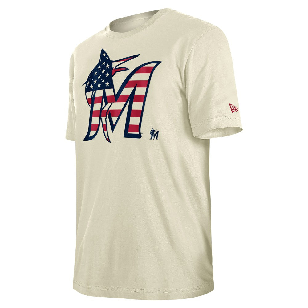 Miami Marlins New Era Americana Flag Fill T-Shirt - MLB