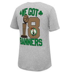 Boston Celtics Stadium Essentials 18-Time NBA Finals Champions We Got 18 Banners T-Shirt Heather Gray - NBA
