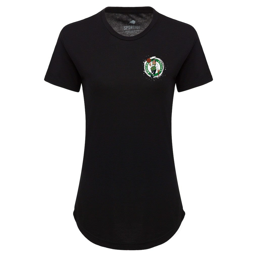 Boston Celtics Sportiqe Women's 2024 NBA Finals Champions King of the Court Phoebe Tri-Blend T-Shirt Black - NBA