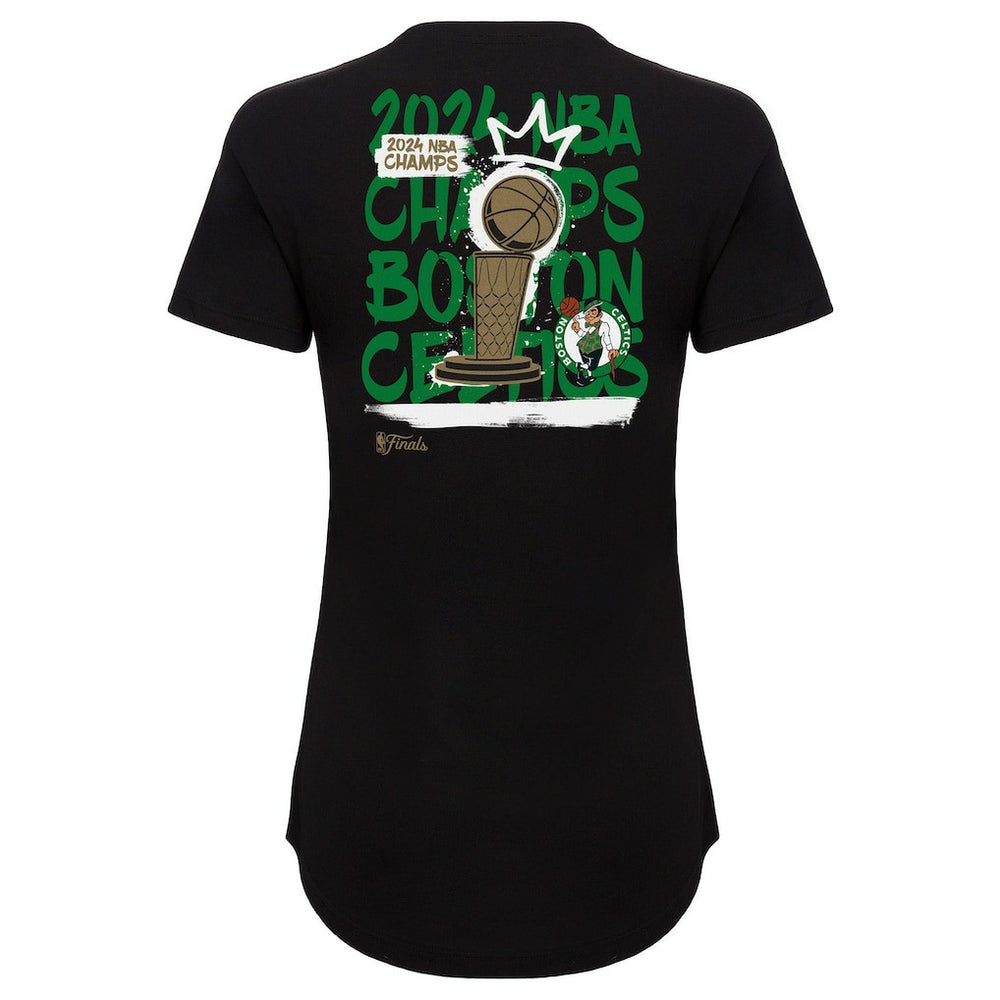 Boston Celtics Sportiqe Women's 2024 NBA Finals Champions King of the Court Phoebe Tri-Blend T-Shirt Black - NBA