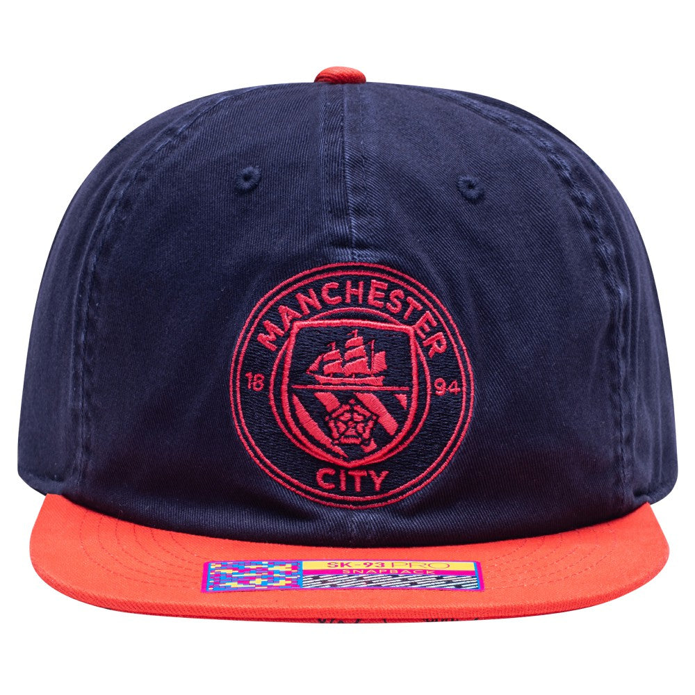 Manchester City Fan Ink Wander Snapback Hat Navy/Red - FIFA World CUP