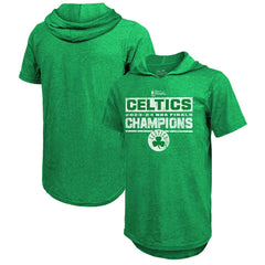 Boston Celtics Majestic Threads Women's 2024 NBA Finals Champions Tri-Blend Short Sleeve Pullover Hoodie Top - Kelly Green - NBA
