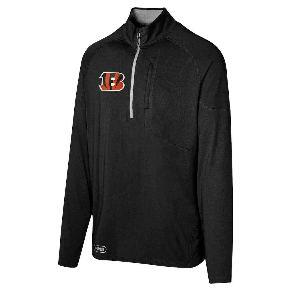 Cincinnati Bengals Grind Iron Quarter-Zip Top Black | NFL