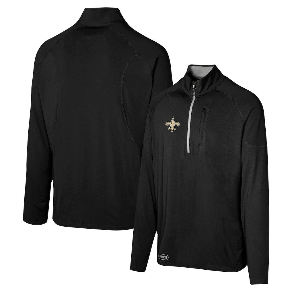 New Orleans Saints Grind Iron Quarter-Zip Top Black | NFL