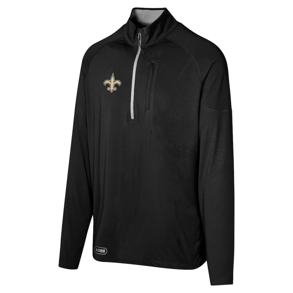 New Orleans Saints Grind Iron Quarter-Zip Top Black | NFL