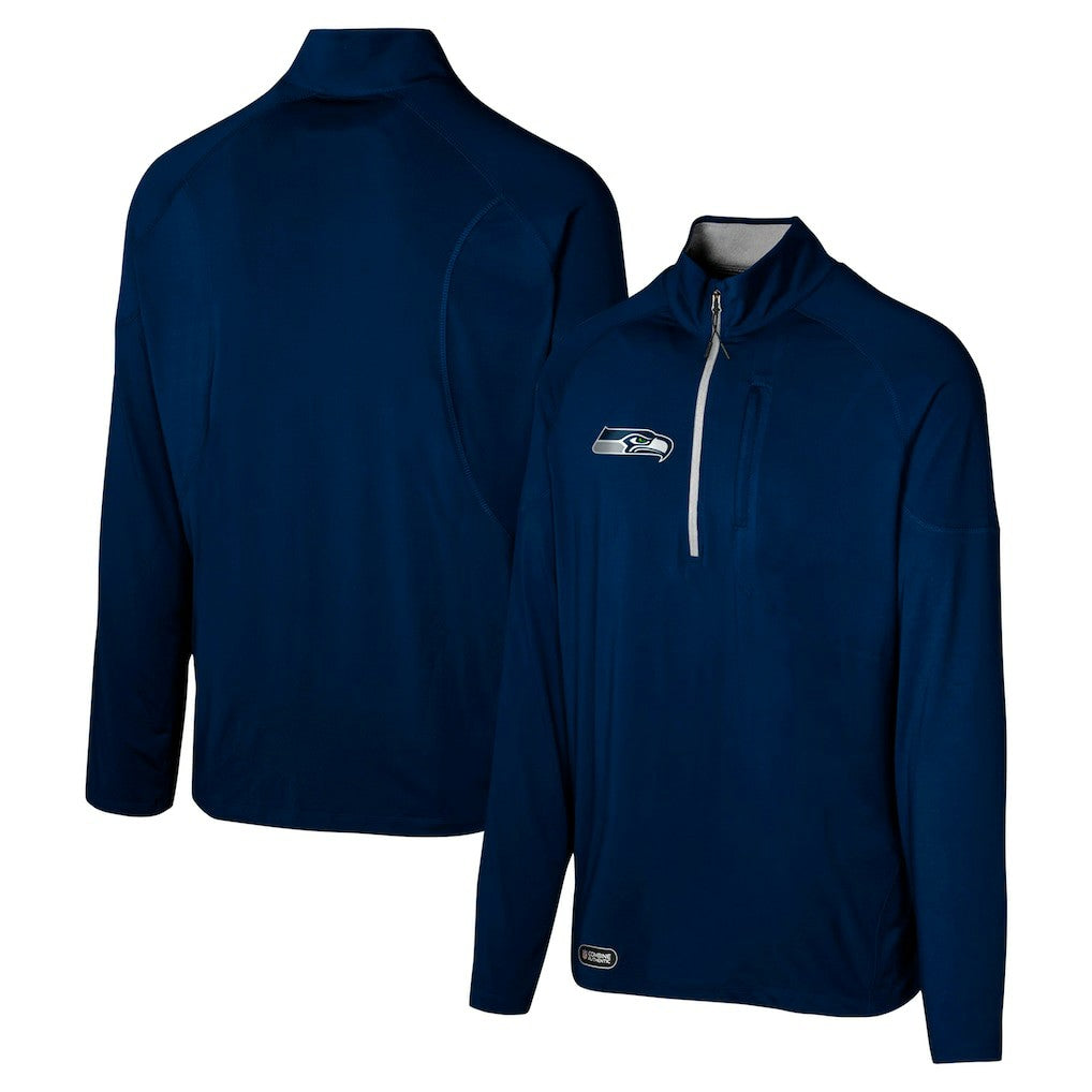 Seattle Seahawks Grind Iron Quarter-Zip Top College Navy | NFL