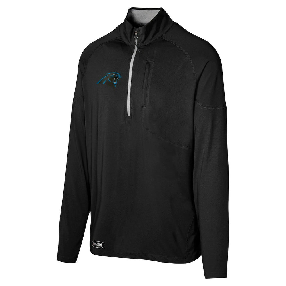 Carolina Panthers Grind Iron Quarter-Zip Top Black | NFL