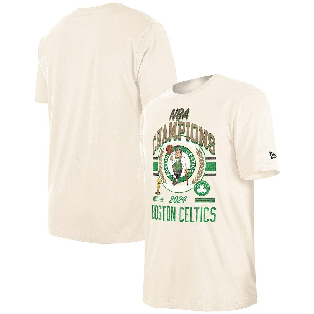 Boston Celtics 2024 NBA Finals Champions Victory Chrome T-Shirt Cream - NBA
