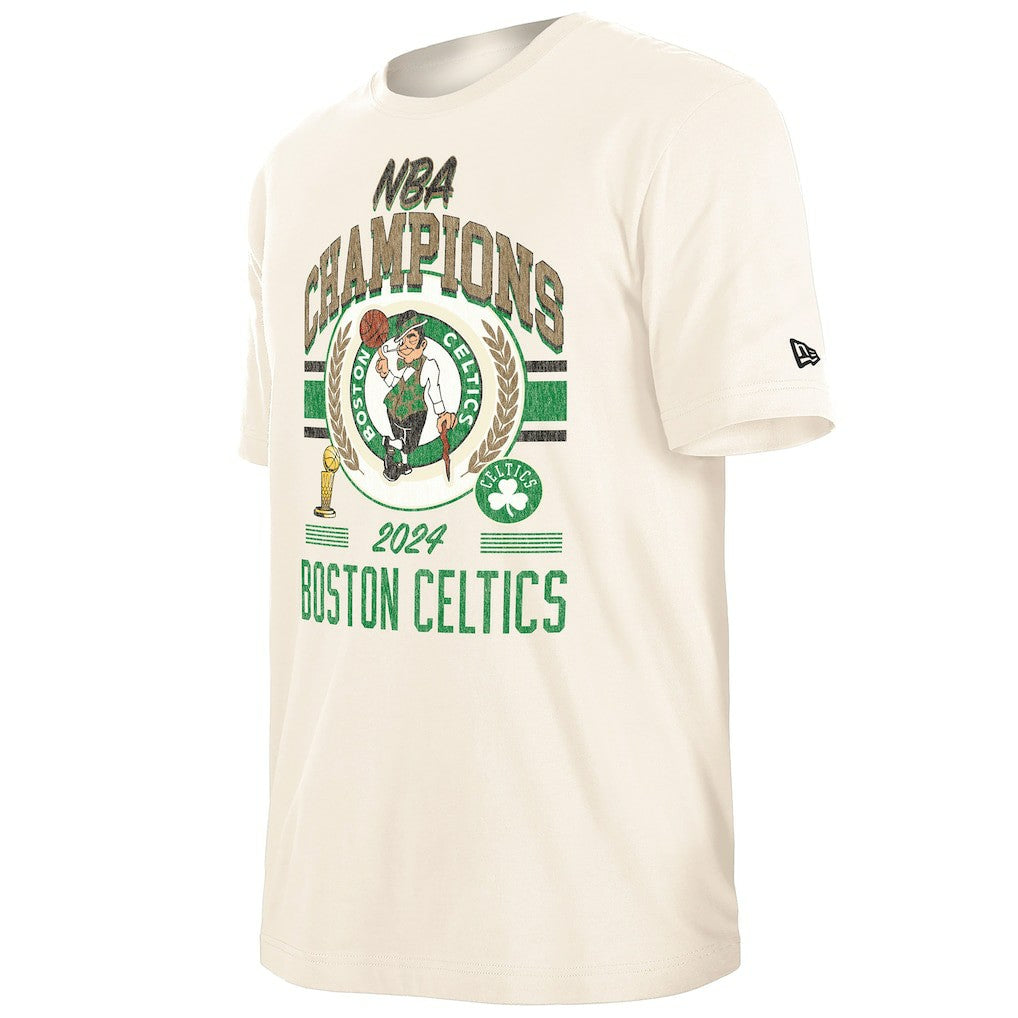 Boston Celtics 2024 NBA Finals Champions Victory Chrome T-Shirt Cream - NBA