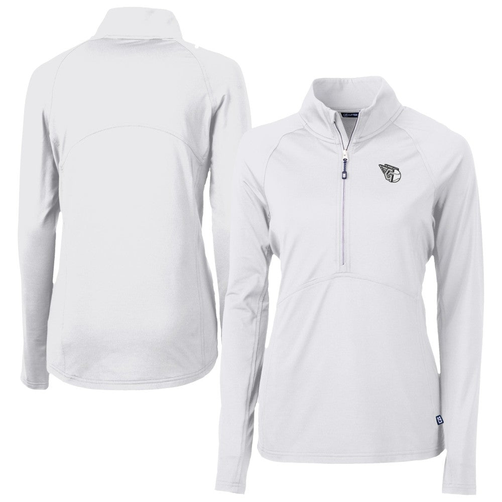 Cleveland Guardians Cutter & Buck Women's Adapt Eco Knit Stretch Recycled Half-Zip DryTec Top - MLB