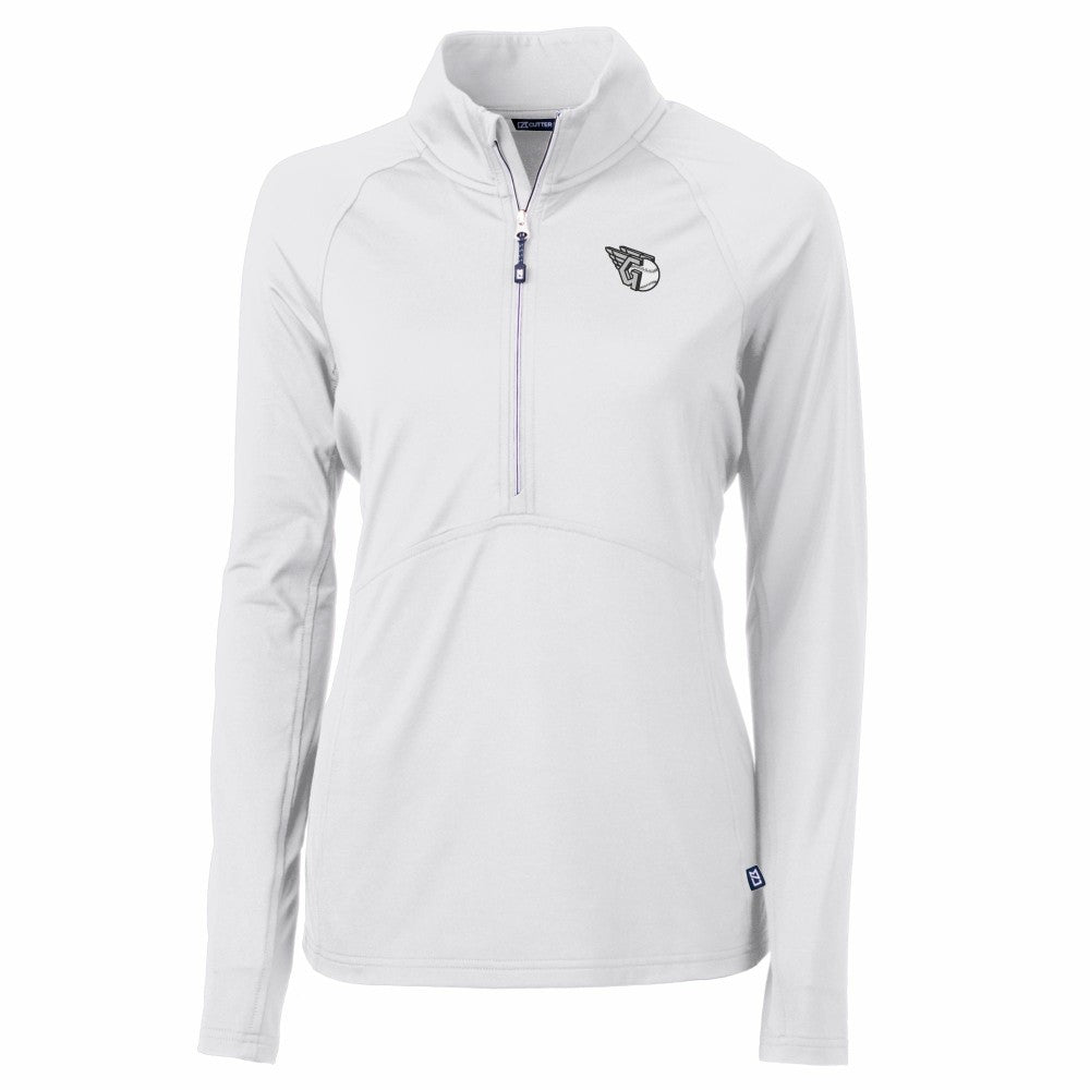 Cleveland Guardians Cutter & Buck Women's Adapt Eco Knit Stretch Recycled Half-Zip DryTec Top - MLB