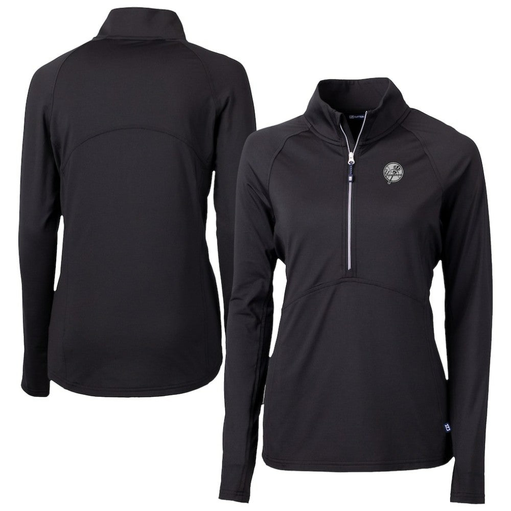 New York Yankees Cutter & Buck Women's Adapt Eco Knit Stretch Recycled Half-Zip DryTec Top - MLB