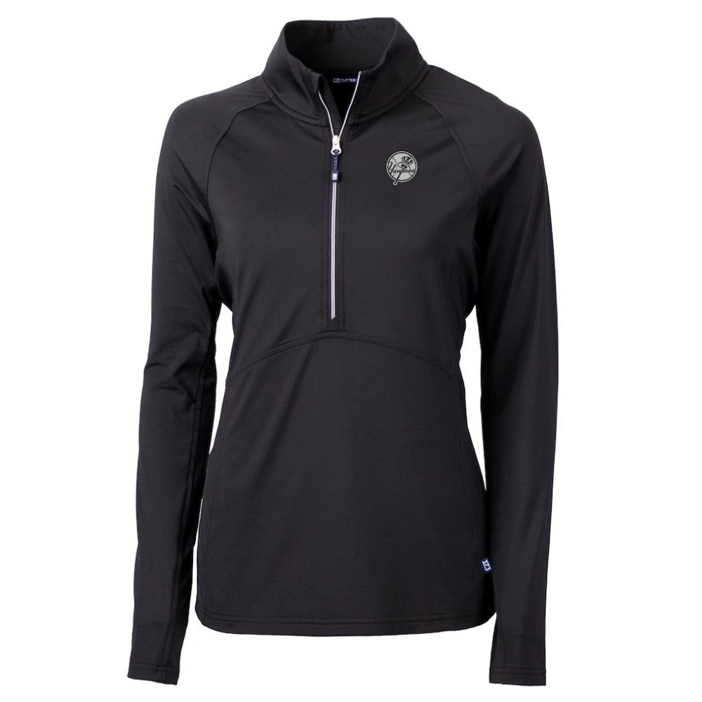 New York Yankees Cutter & Buck Women's Adapt Eco Knit Stretch Recycled Half-Zip DryTec Top - MLB