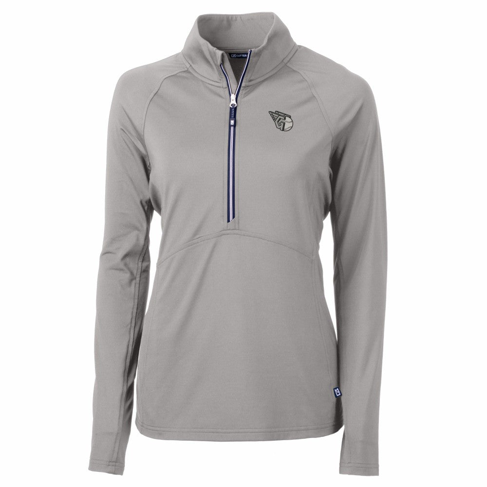Cleveland Guardians Cutter & Buck Women's Adapt Eco Knit Stretch Recycled Half-Zip DryTec Top - MLB