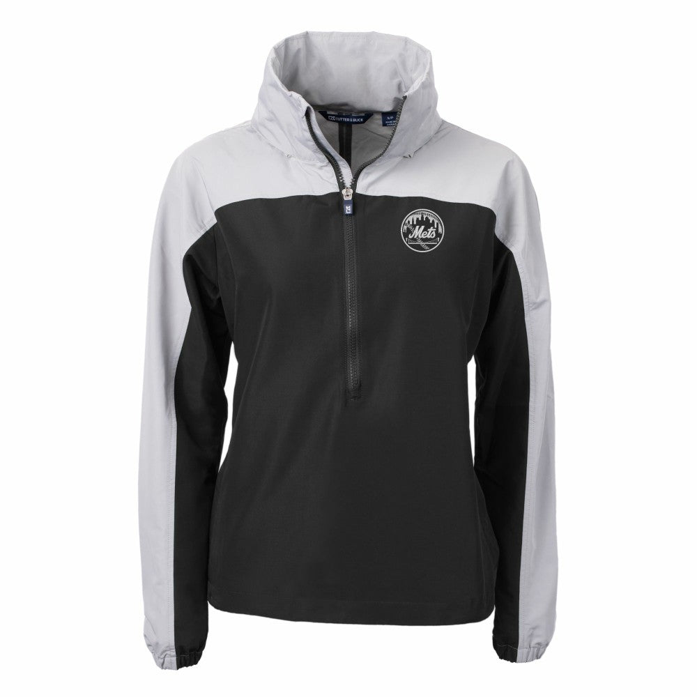 New York Mets Cutter & Buck Women's Charter Eco Recycled Half-Zip Anorak Jacket - MLB
