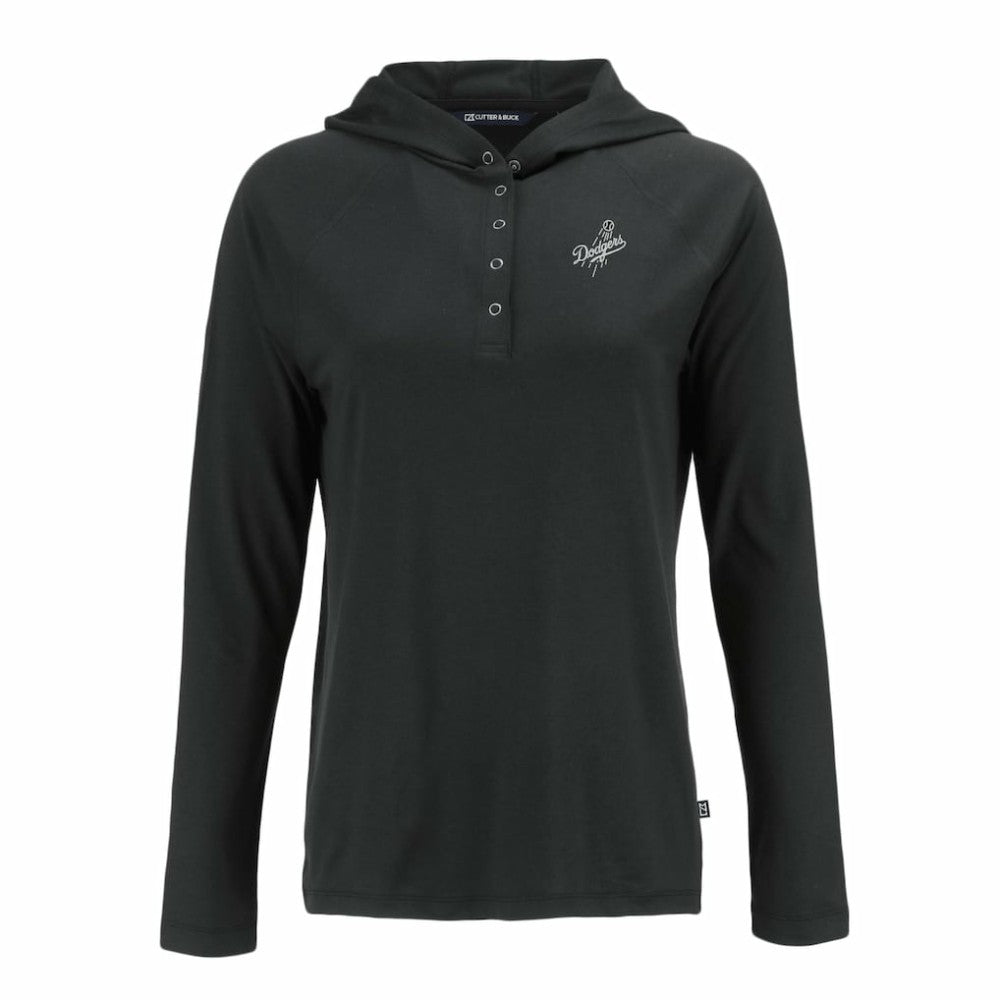 Los Angeles Dodgers Cutter & Buck Women's Coastline Epic Comfort Eco Recycled Raglan Long Sleeve Hoodie T-Shirt - MLB