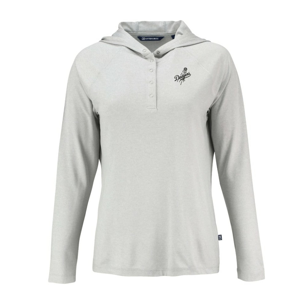 Los Angeles Dodgers Cutter & Buck Women's Coastline Epic Comfort Eco Recycled Raglan Long Sleeve Hoodie T-Shirt - MLB