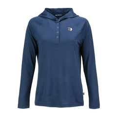 Cleveland Guardians Cutter & Buck Women's Coastline Epic Comfort Eco Recycled Raglan Long Sleeve Hoodie T-Shirt - MLB