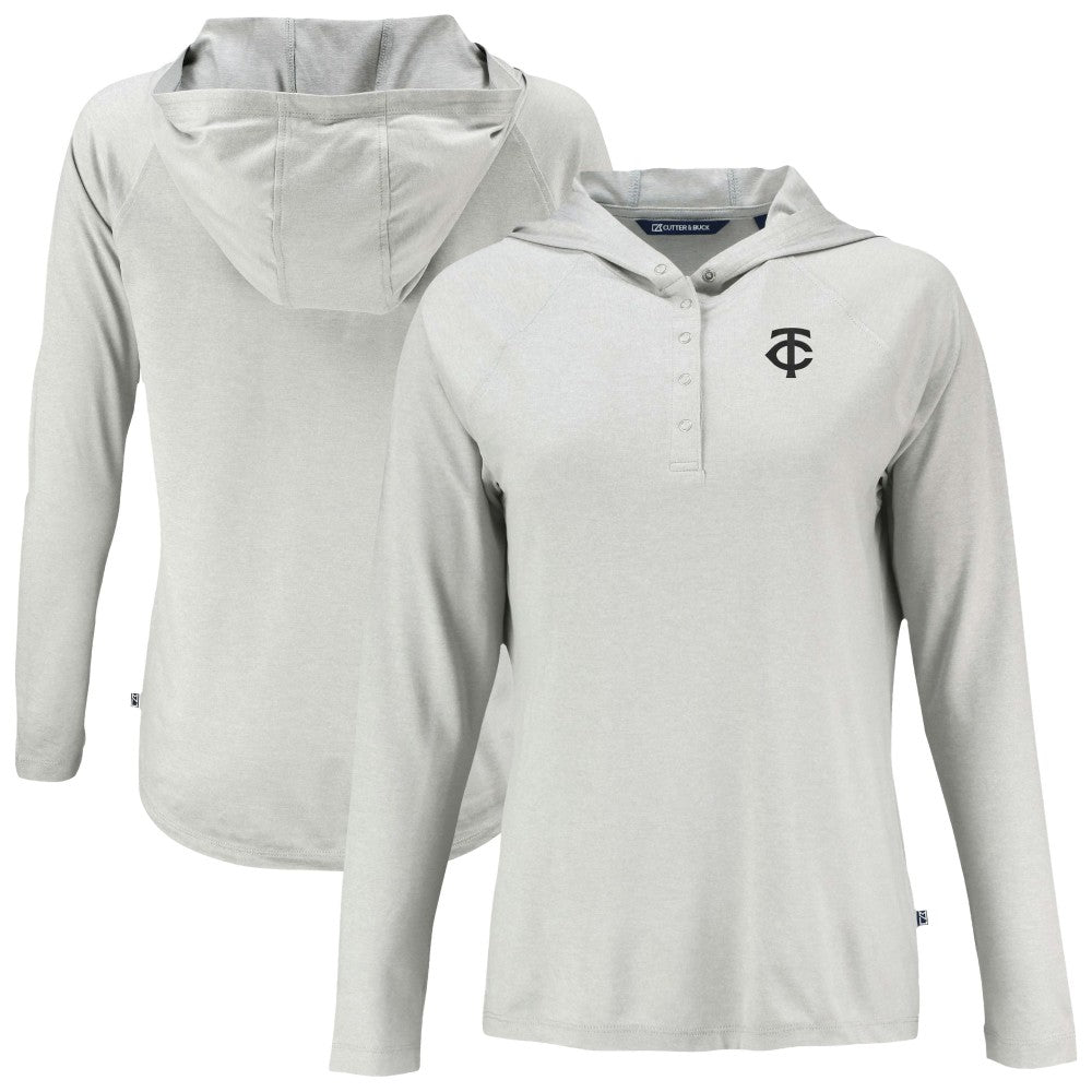 Minnesota Twins Cutter & Buck Women's Coastline Epic Comfort Eco Recycled Raglan Long Sleeve Hoodie T-Shirt - MLB