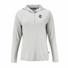 Minnesota Twins Cutter & Buck Women's Coastline Epic Comfort Eco Recycled Raglan Long Sleeve Hoodie T-Shirt - MLB
