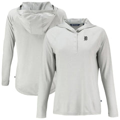 Detroit Tigers Cutter & Buck Women's Coastline Epic Comfort Eco Recycled Raglan Long Sleeve Hoodie T-Shirt - MLB