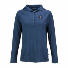 Houston Astros Cutter & Buck Women's Coastline Epic Comfort Eco Recycled Raglan Long Sleeve Hoodie T-Shirt - MLB