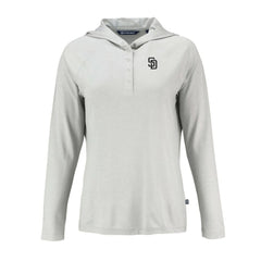 San Diego Padres Cutter & Buck Women's Coastline Epic Comfort Eco Recycled Raglan Long Sleeve Hoodie T-Shirt - MLB
