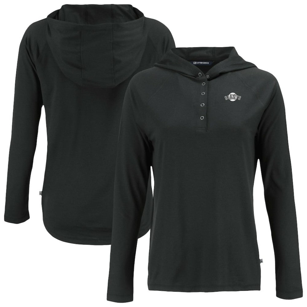 San Francisco Giants Cutter & Buck Women's Coastline Epic Comfort Eco Recycled Raglan Long Sleeve Hoodie T-Shirt - MLB