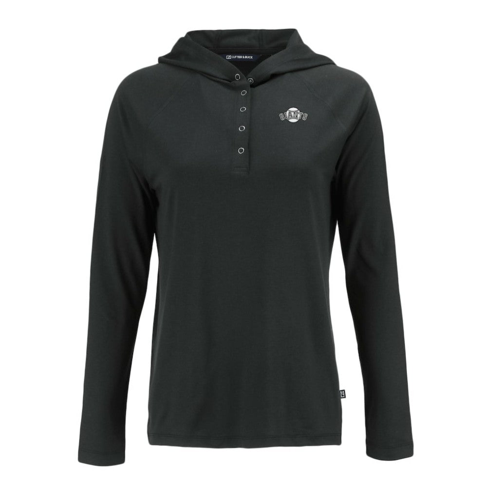 San Francisco Giants Cutter & Buck Women's Coastline Epic Comfort Eco Recycled Raglan Long Sleeve Hoodie T-Shirt - MLB