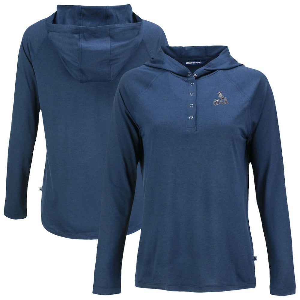 St. Louis Cardinals Cutter & Buck Women's Coastline Epic Comfort Eco Recycled Raglan Long Sleeve Hoodie T-Shirt - MLB