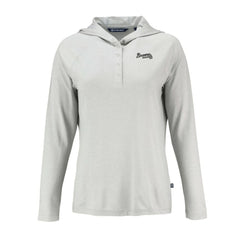 Atlanta Braves Cutter & Buck Women's Coastline Epic Comfort Eco Recycled Raglan Long Sleeve Hoodie T-Shirt - MLB