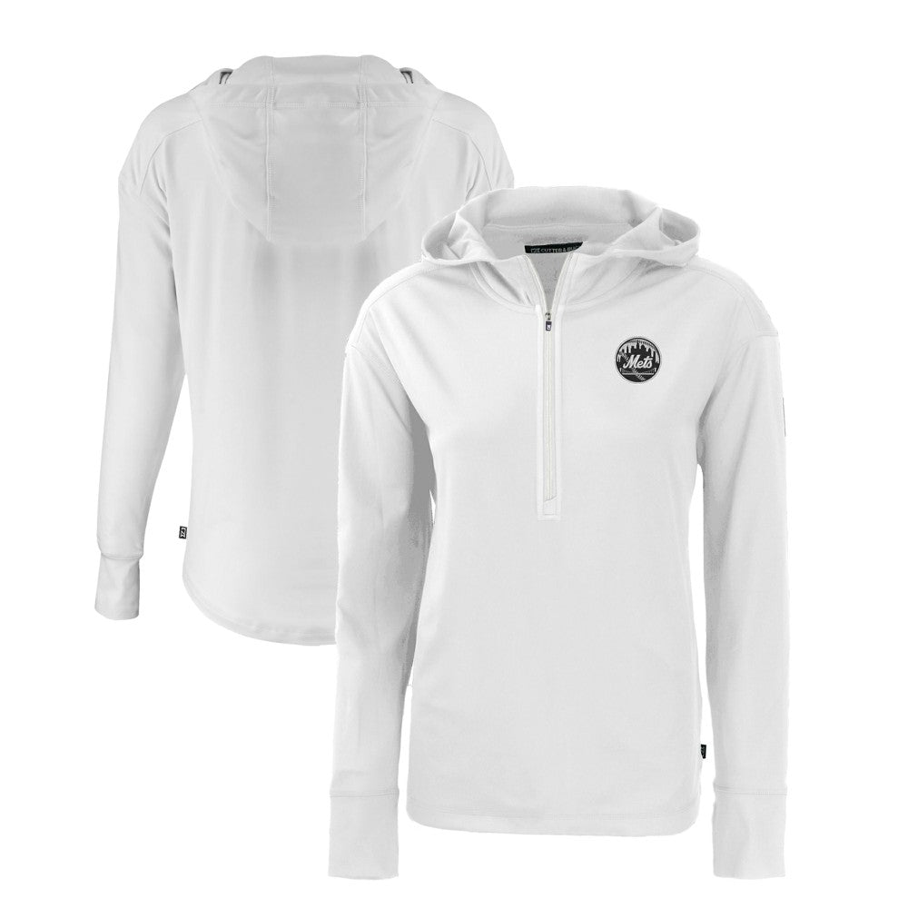New York Mets Cutter & Buck Women's Daybreak Eco Recycled Half-Zip Hoodie - MLB