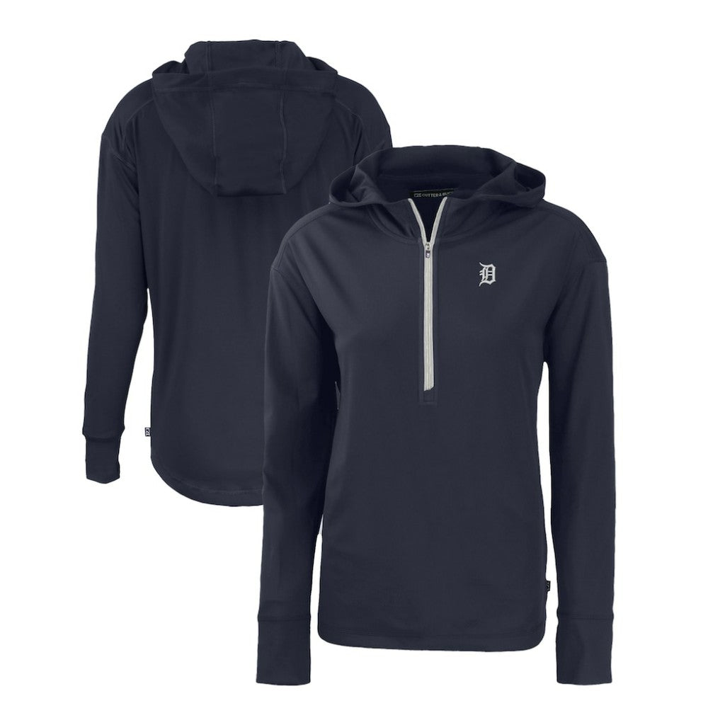Detroit Tigers Cutter & Buck Women's Daybreak Eco Recycled Half-Zip Hoodie - MLB