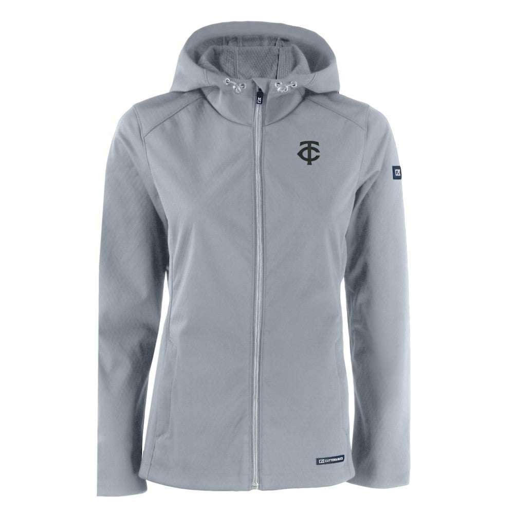 Minnesota Twins Cutter & Buck Women's Evoke Eco Softshell Recycled Full-Zip Hoodie Jacket - MLB