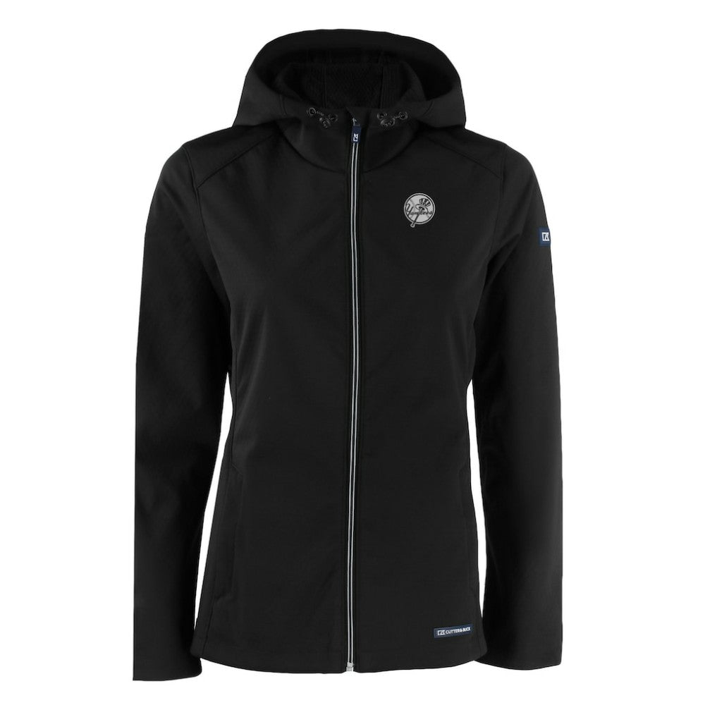 New York Yankees Cutter & Buck Women's Evoke Eco Softshell Recycled Full-Zip Hoodie Jacket - MLB