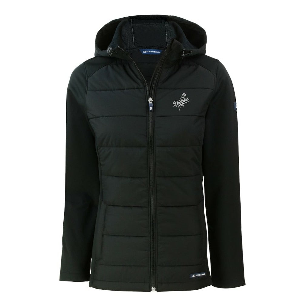 Los Angeles Dodgers Cutter & Buck Women's Evoke Hybrid Eco Softshell Recycled Full-Zip Hooded Jacket - MLB