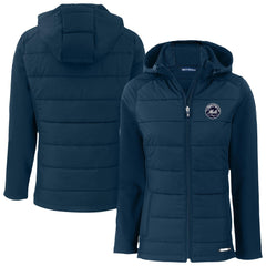 New York Mets Cutter & Buck Women's Evoke Hybrid Eco Softshell Recycled Full-Zip Hooded Jacket - MLB