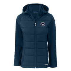 New York Mets Cutter & Buck Women's Evoke Hybrid Eco Softshell Recycled Full-Zip Hooded Jacket - MLB