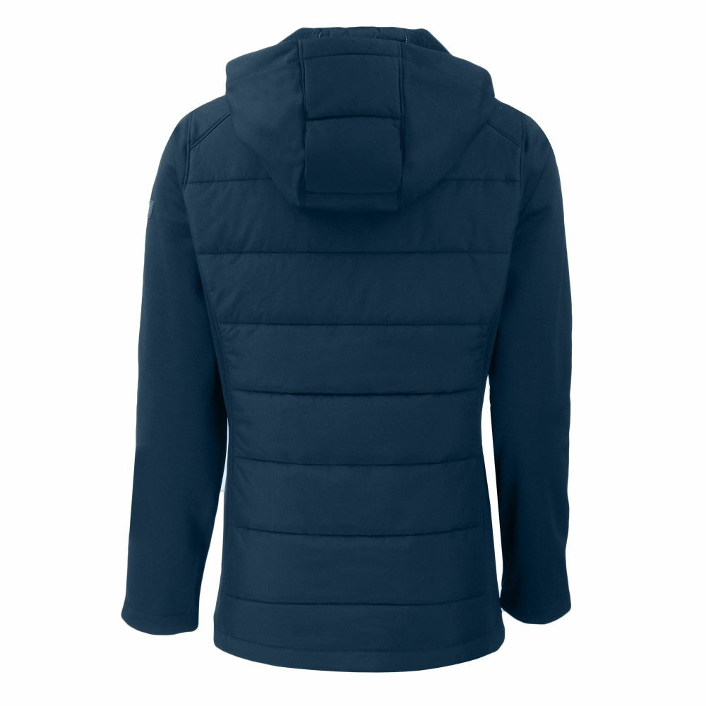 New York Mets Cutter & Buck Women's Evoke Hybrid Eco Softshell Recycled Full-Zip Hooded Jacket - MLB