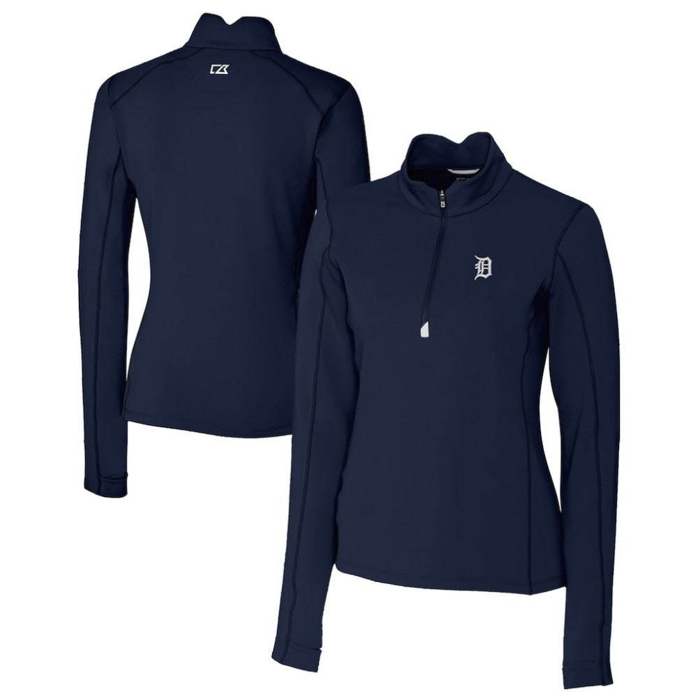 Detroit Tigers Cutter & Buck Women's Traverse Stretch Quarter-Zip Pullover Top - MLB
