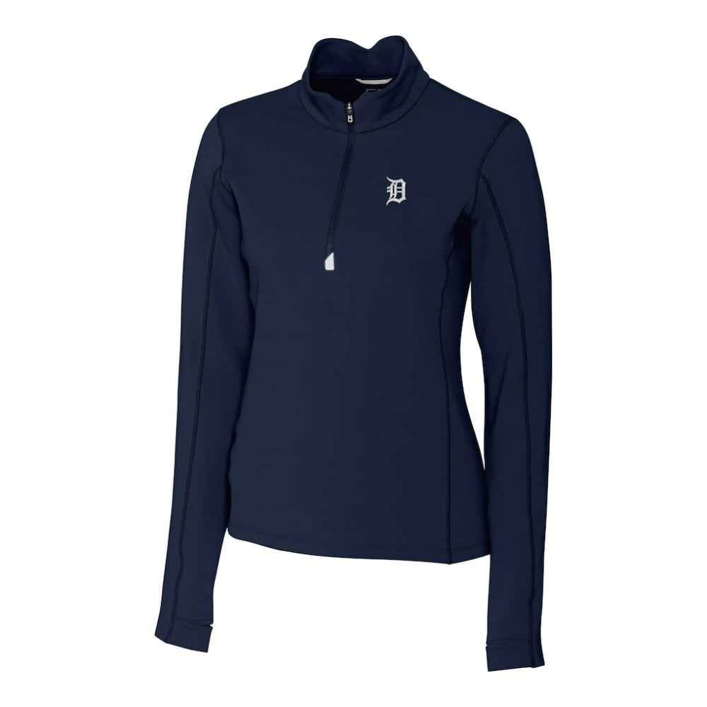 Detroit Tigers Cutter & Buck Women's Traverse Stretch Quarter-Zip Pullover Top - MLB